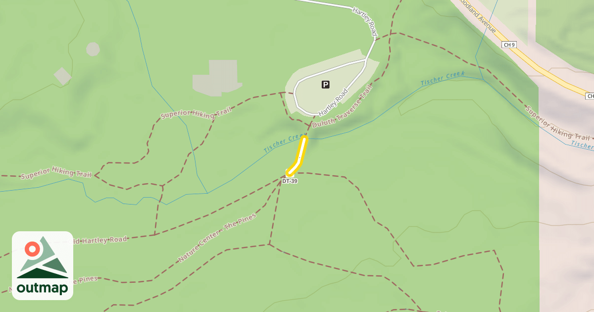Map of Old Hartley Road/Duluth Traverse Trail