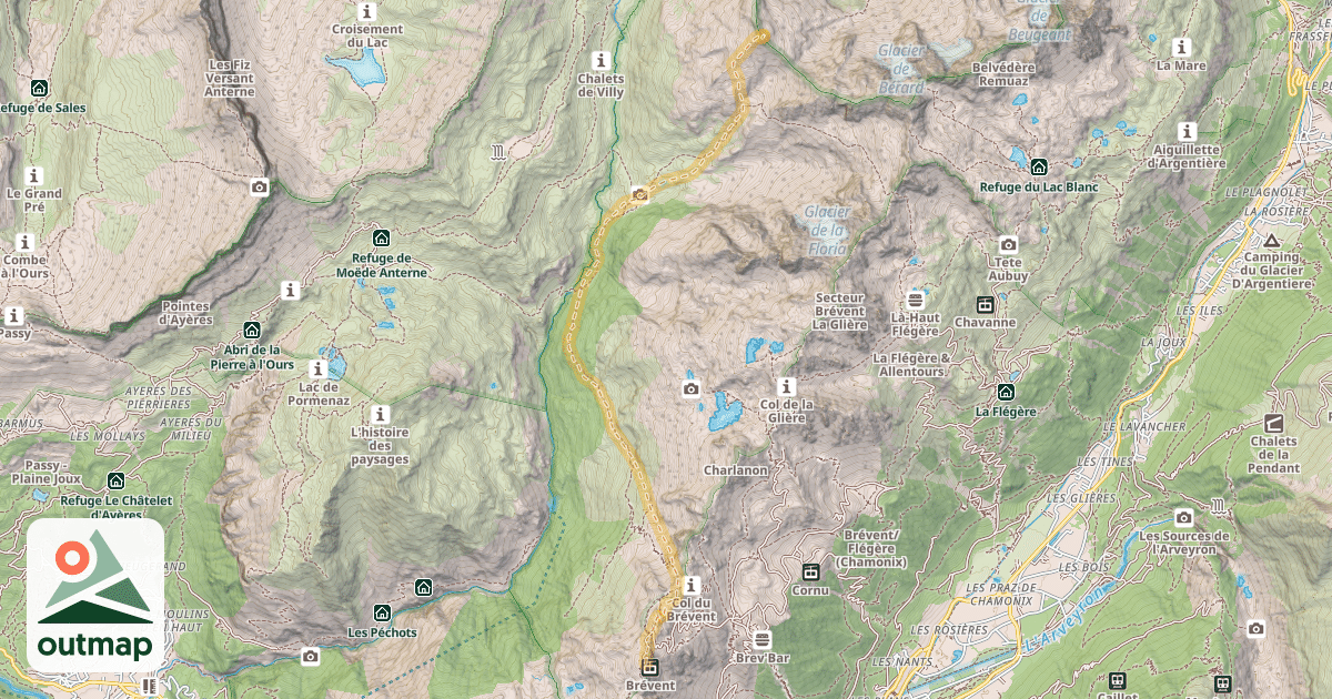 Map of Aiguille de Bérard — Le Brévent