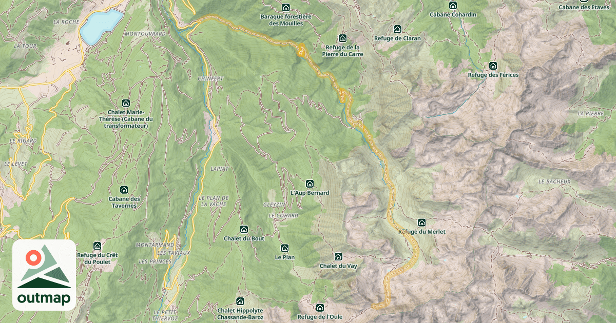 Map of Col Morétan — Le Pont du Veyton