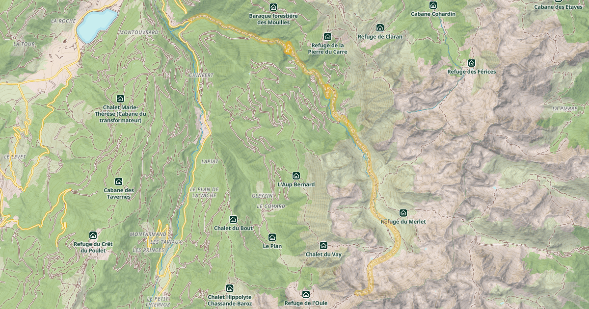 Map preview of Col Morétan — Le Pont du Veyton