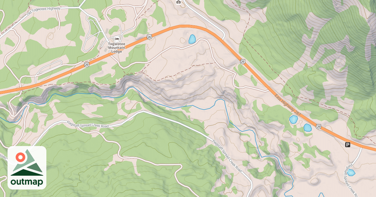 Map of Flagstaff Creek Snowmobile Tra