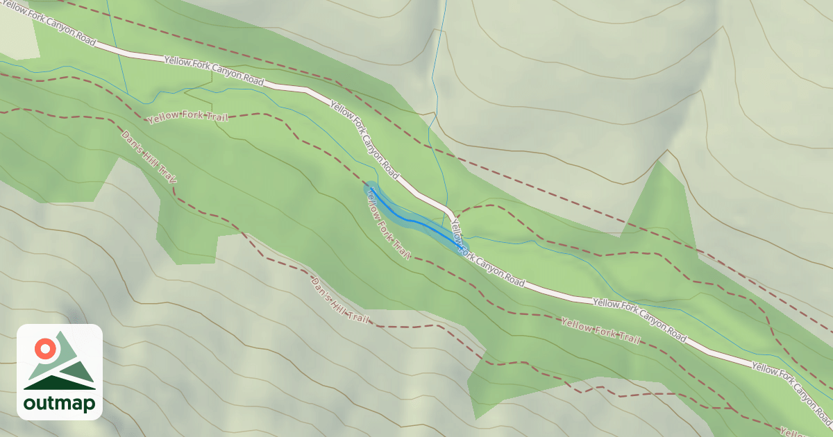 Map of Yellow Fork Trail