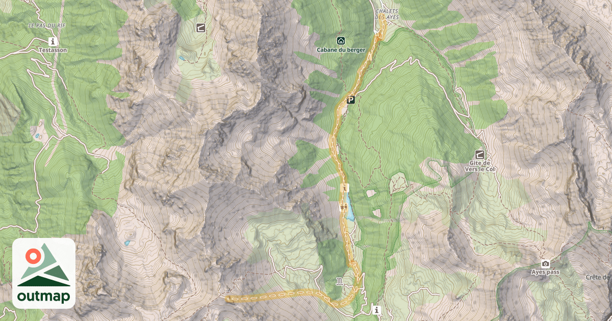 Map of Aiguille des Pénitents — Les Ayes