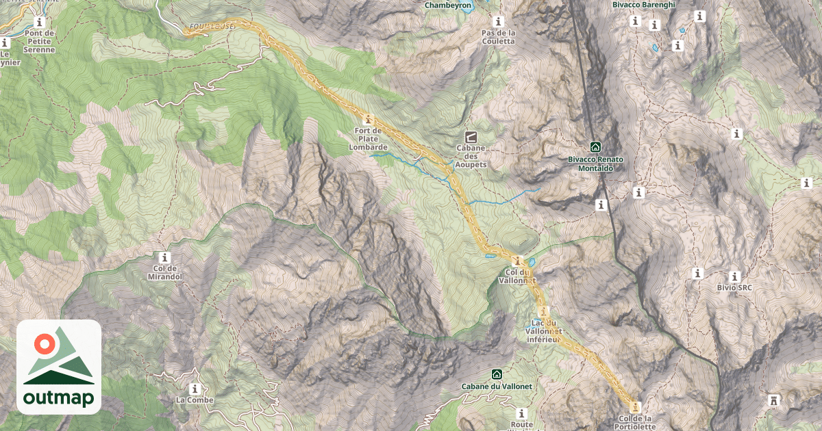 Map of Col de la Portiolette — Fouillouse