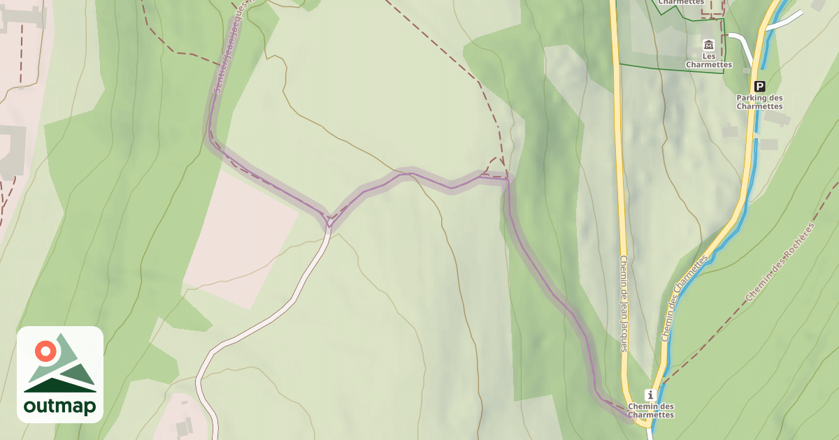 Map of Sentier Jean-Jacques Rousseau