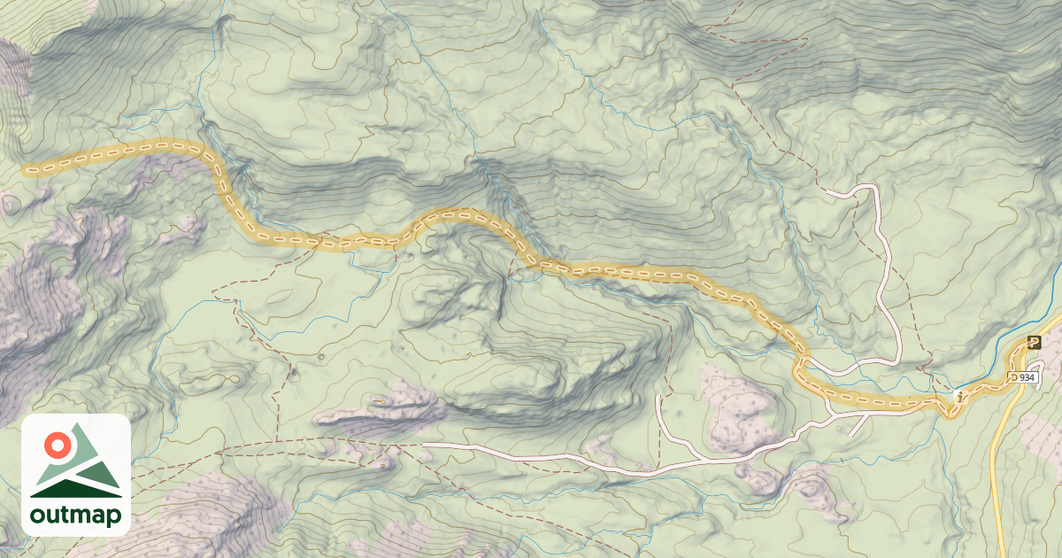 Map of Col d'Anéou ou de Bious — Cabane de l'Araille