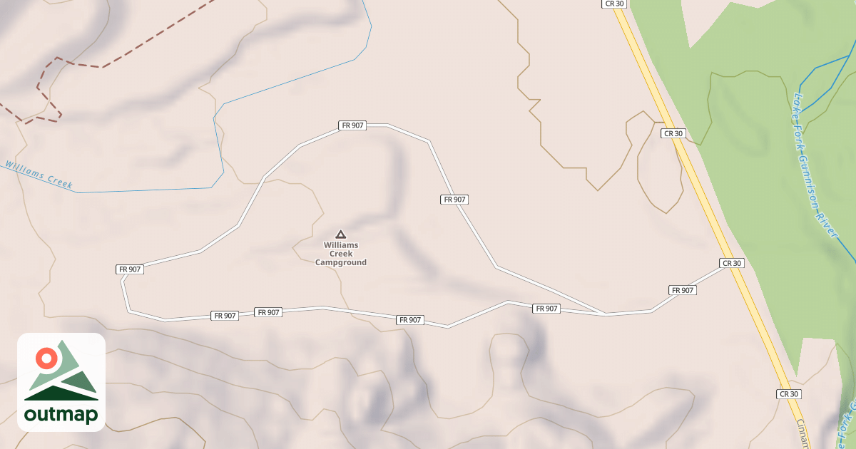 Map of WILLIAMS CREEK CG