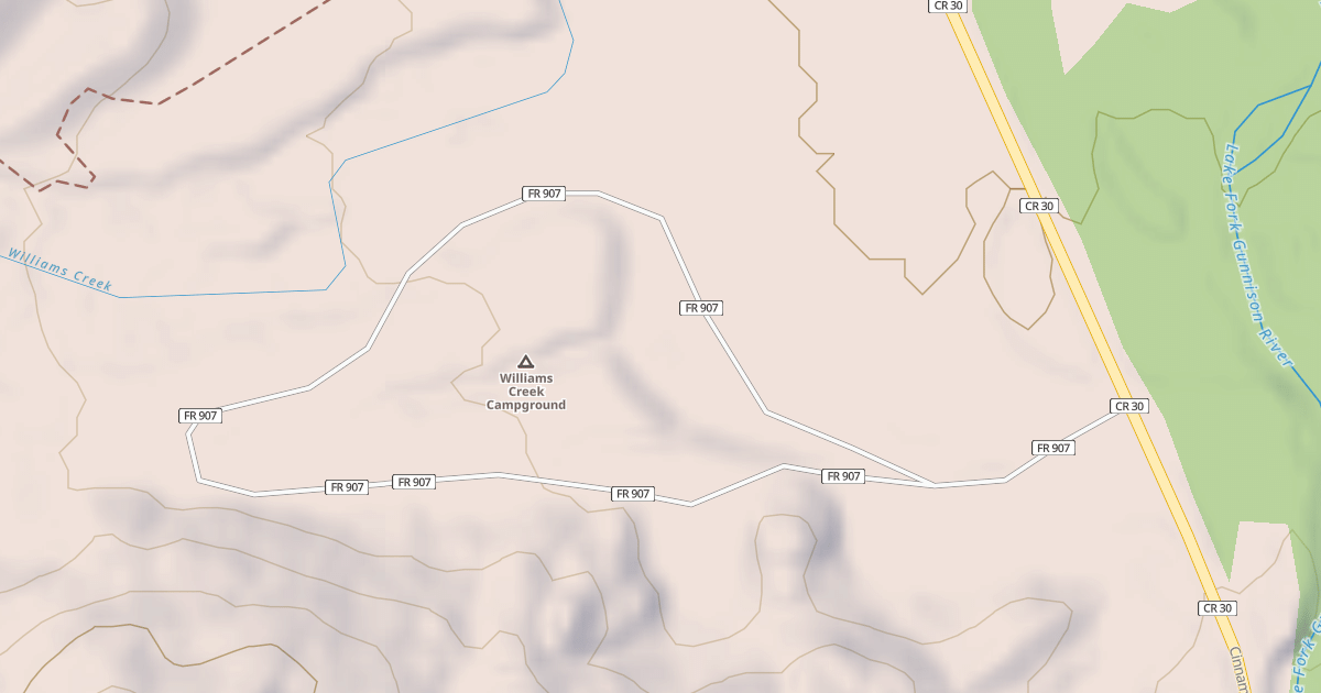 Map preview of WILLIAMS CREEK CG