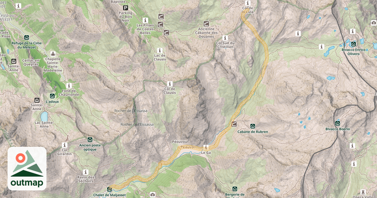 Map of Cristillan nord — Maljasset