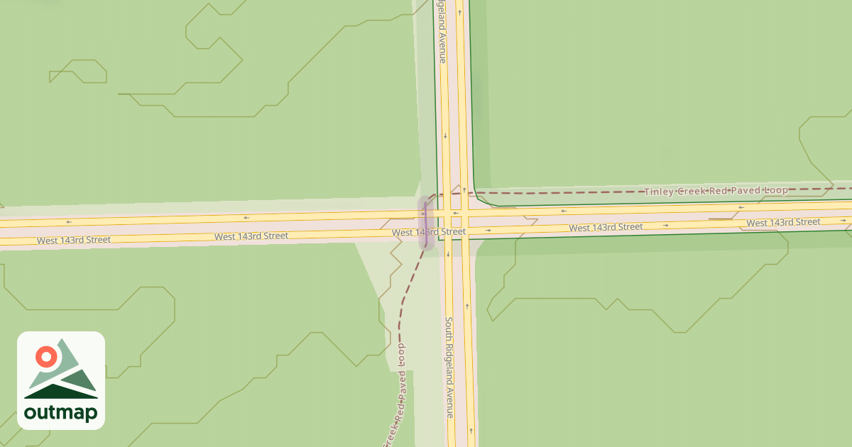 Map of Tinley Creek Red Paved Loop