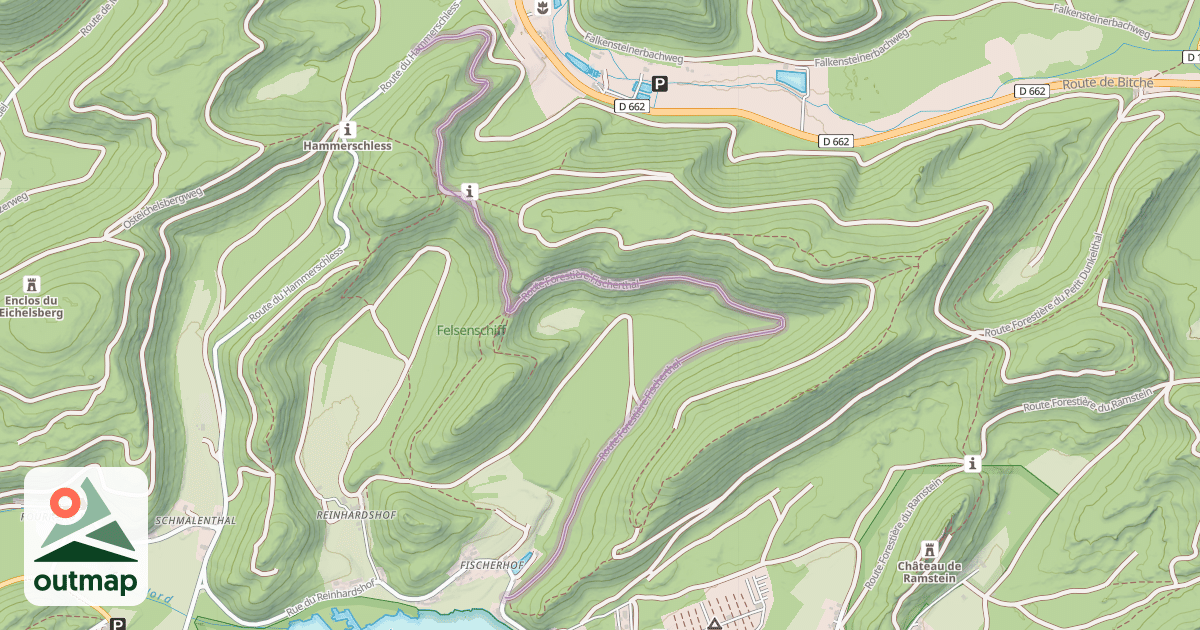 Map of Route Forestière Fischerthal