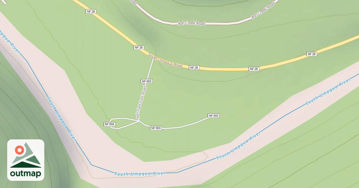 Map of ASH FLATS EAST