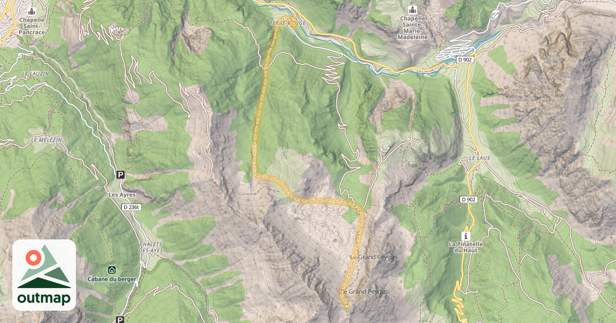 Map of Col des Peygus — Terre Rouge