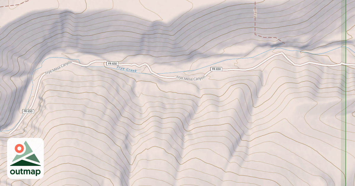 Map of FRYE MESA CANYON