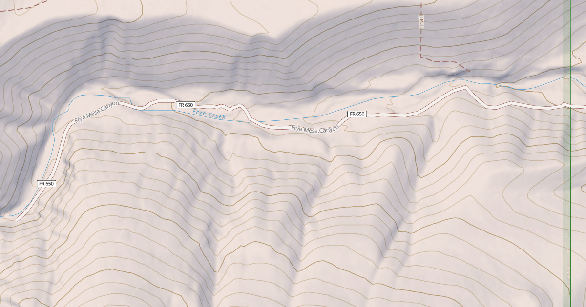 Map preview of FRYE MESA CANYON