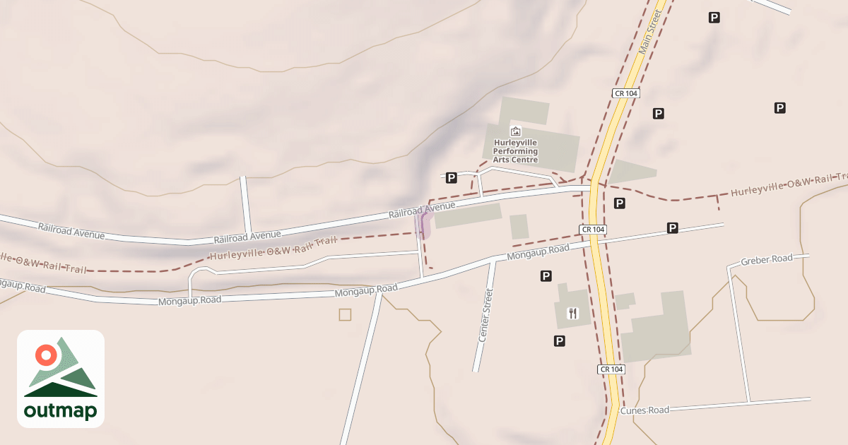 Map of Hurleyville O&W Rail Trail