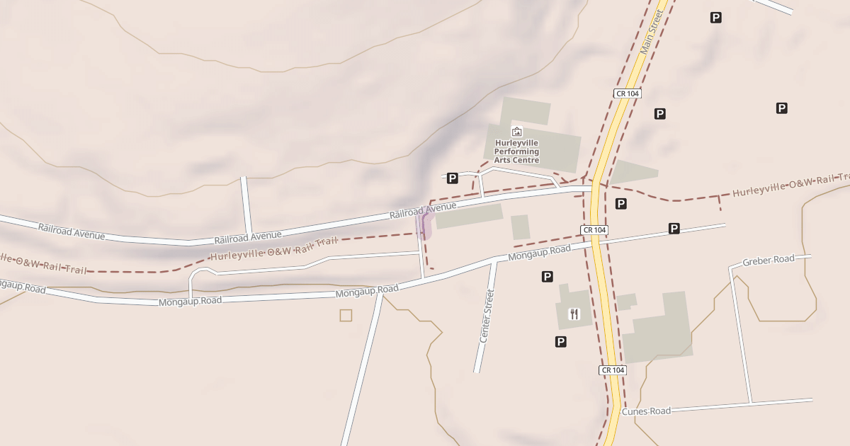 Map preview of Hurleyville O&W Rail Trail