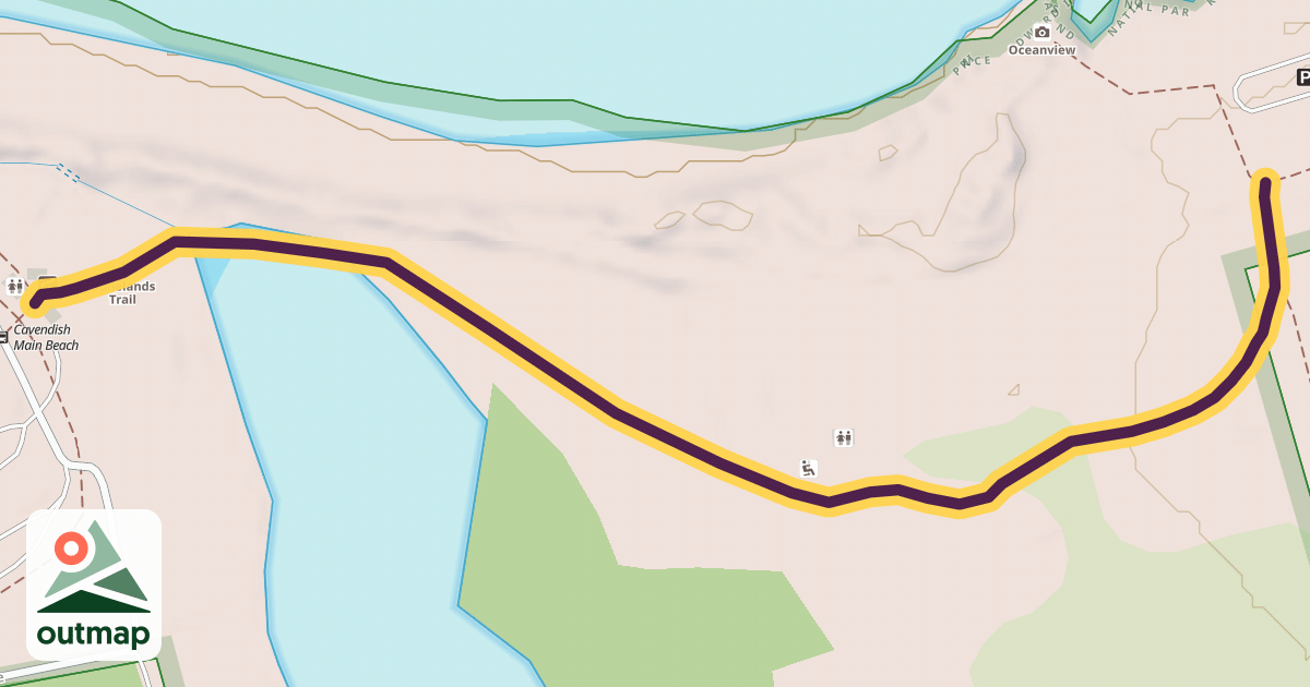 Map of Cavendish Dunelands Trail