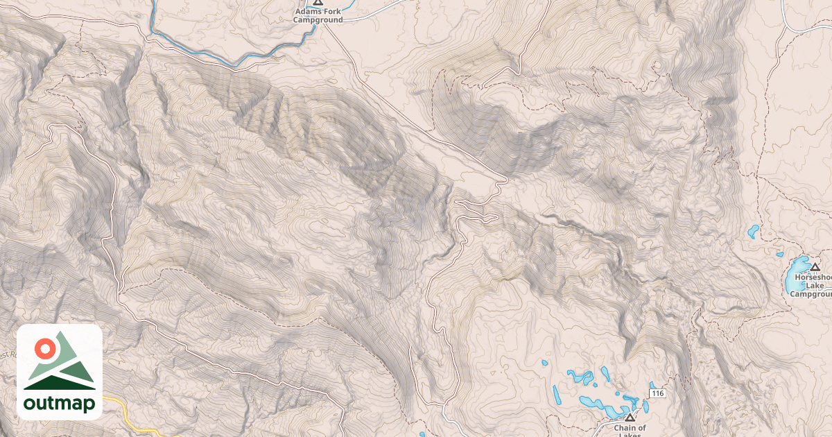 Map of ADAMS FORK
