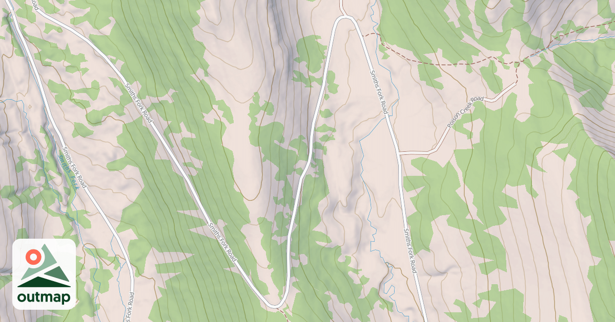 Map of Smiths Fork Snowmobile Trail