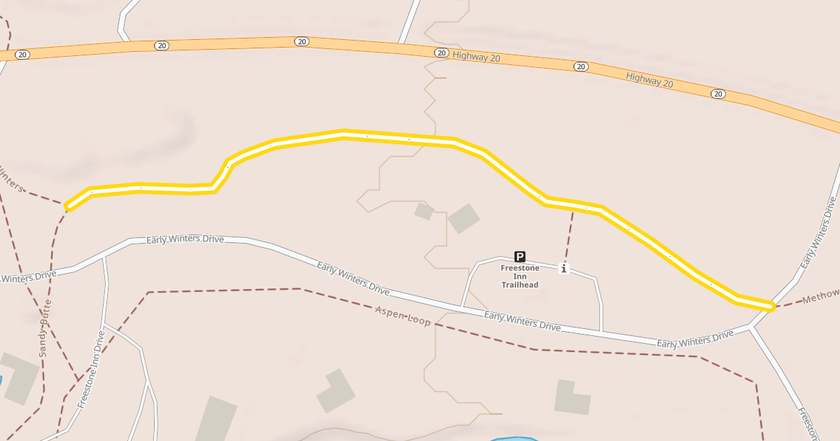 Map preview of Methow Valley Community Trail- Mazama to Freestone Inn