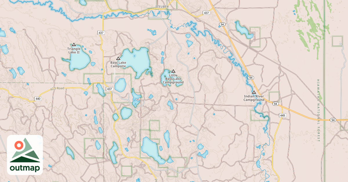 Map of BASS LAKE-NORTHWOODS