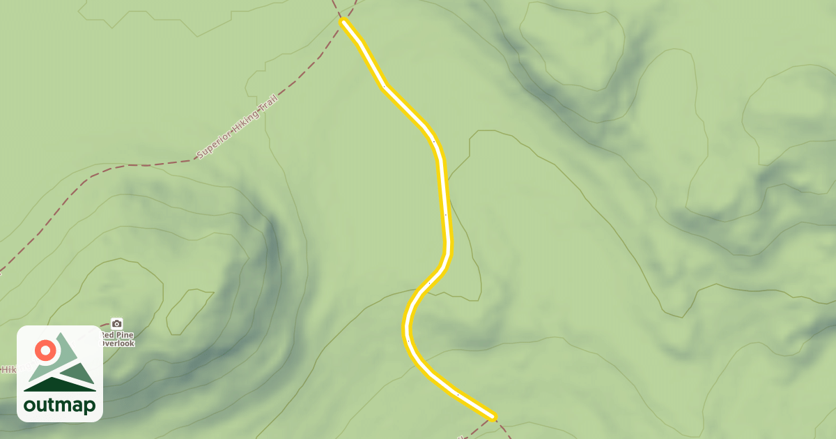 Map of Superior Hiking Trail spur
