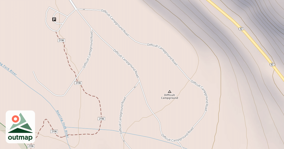 Map of DIFFICULT CAMPGROUND