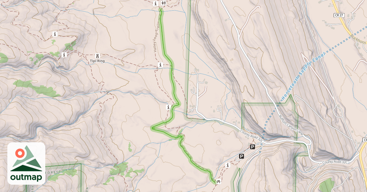 Map of Valley Loop Horse Trail