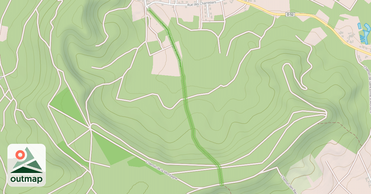 Map of Chemin de Montaigu à Saint-Erme