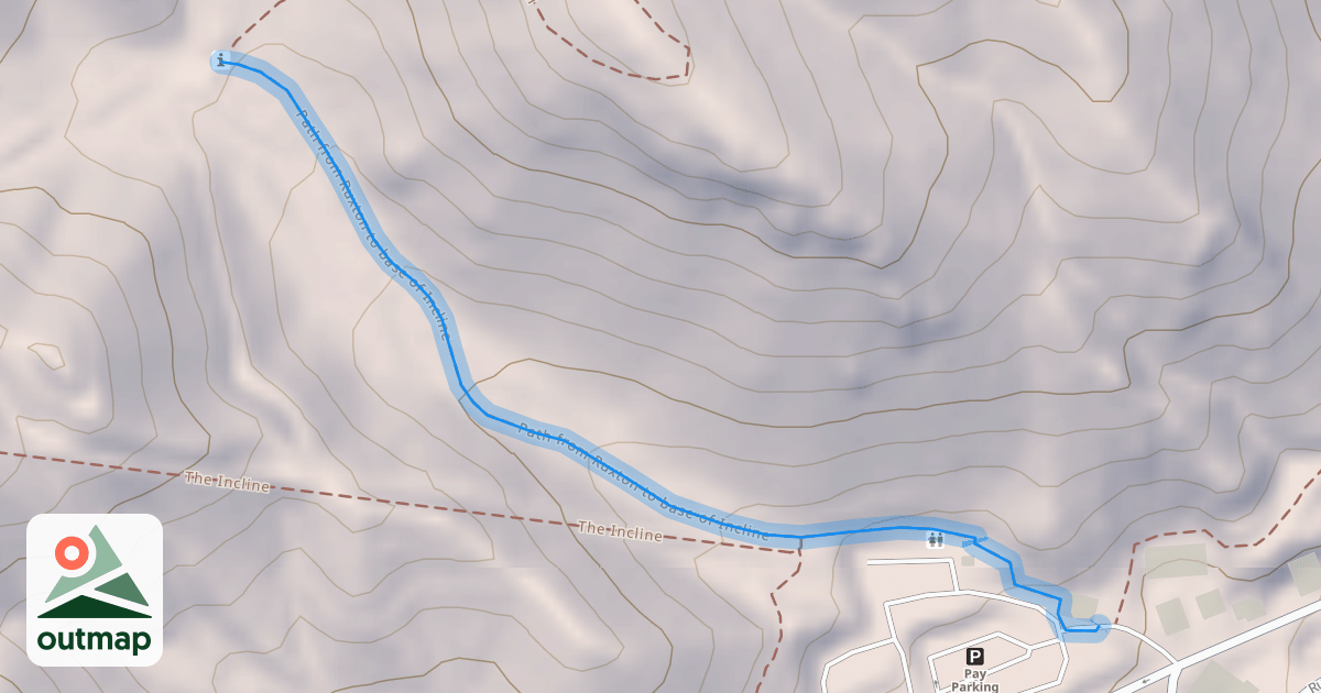 Map of Path from Ruxton to base of Incline