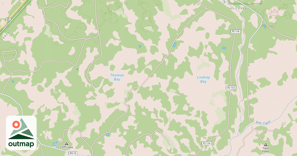 Map of THOMAS BAY