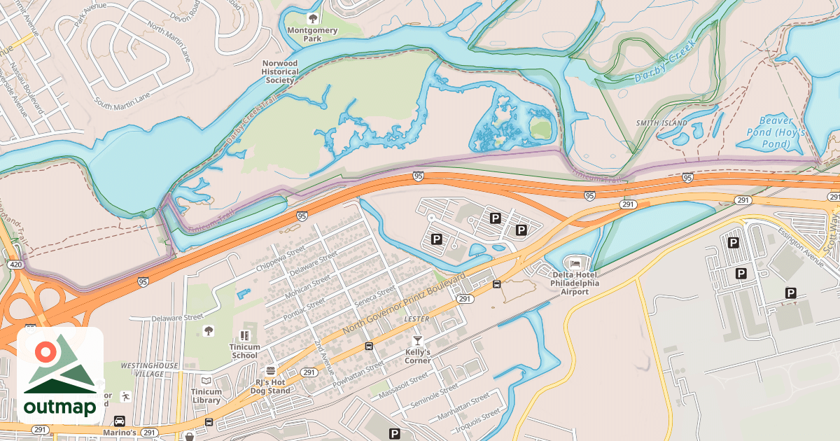 Map of Tinicum Trail