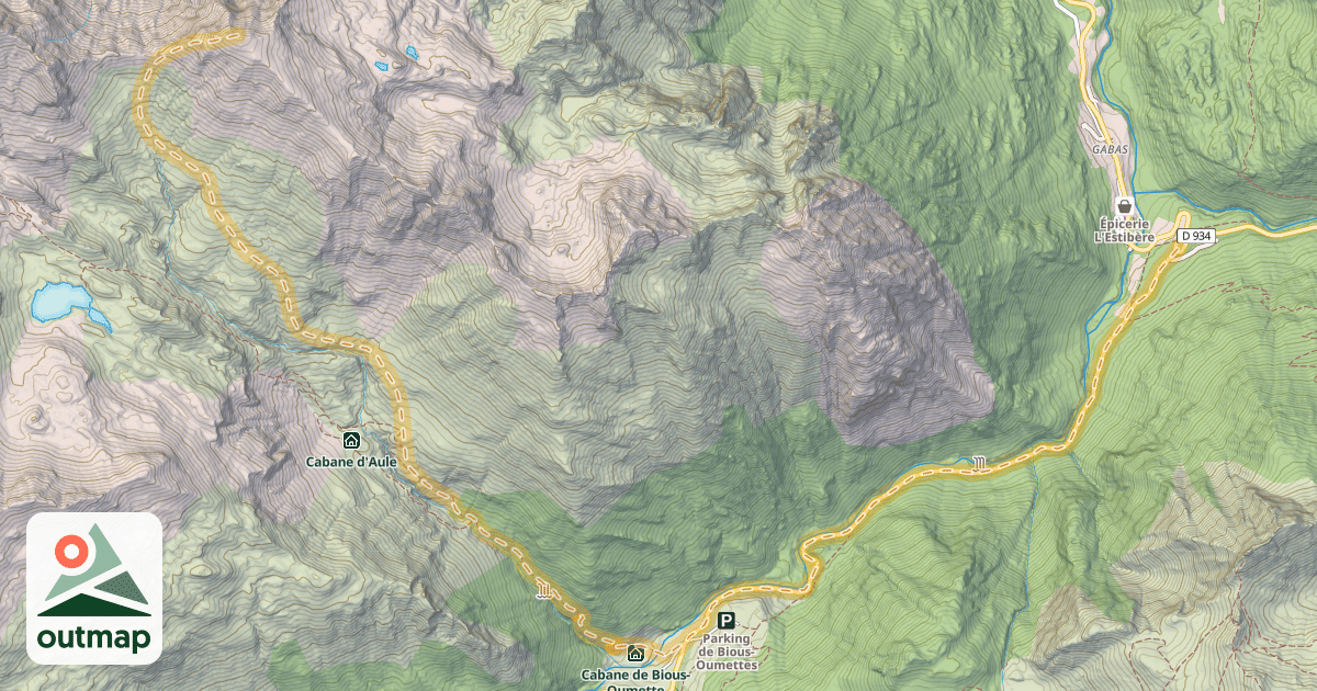Map of Pic d'Aule — Gabas