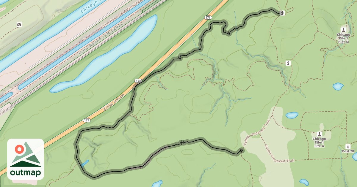Map of Orange Single Track Trail