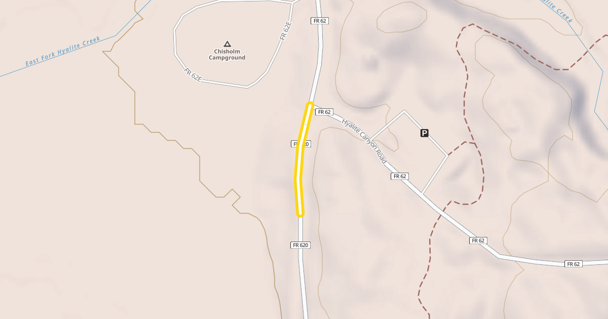Map preview of Hyalite Canyon Road