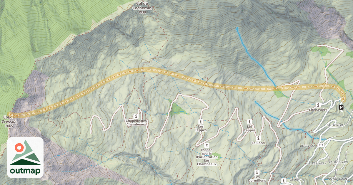 Map of Col de Cressua — Pierre-Brune