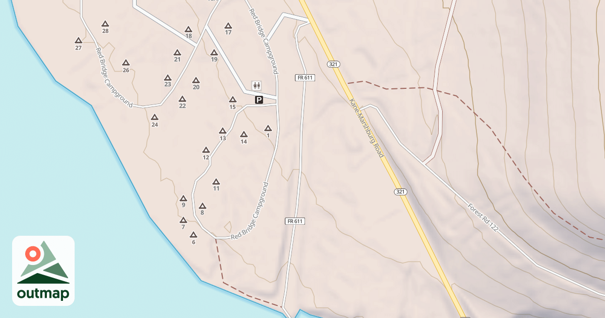 Map of RED BRIDGE FISHING