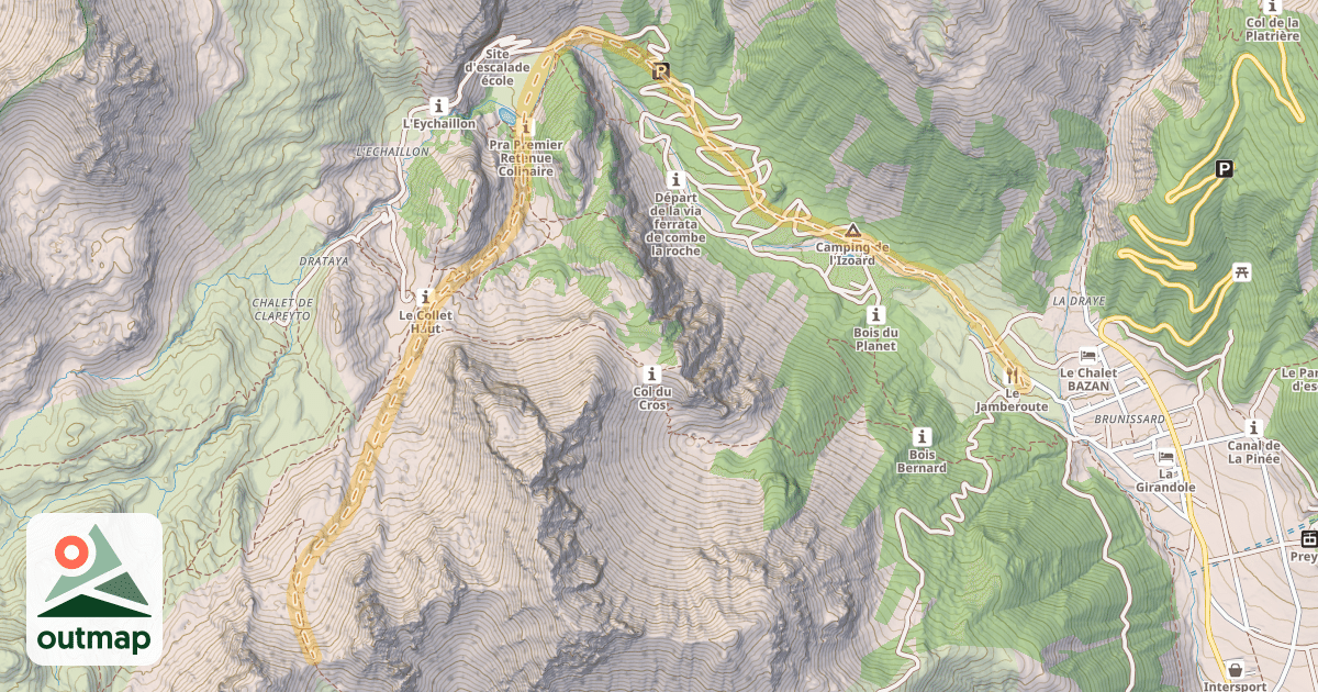 Map of Col de la Rousse — Brunissard