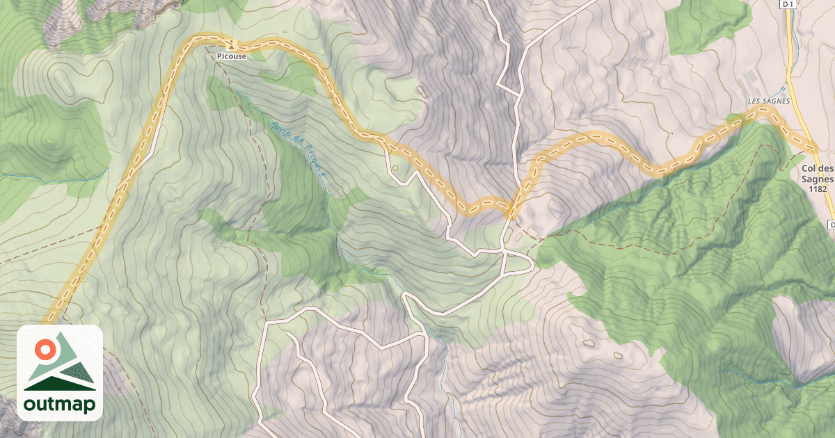 Map of Grande Gautière — Col des Sagnes
