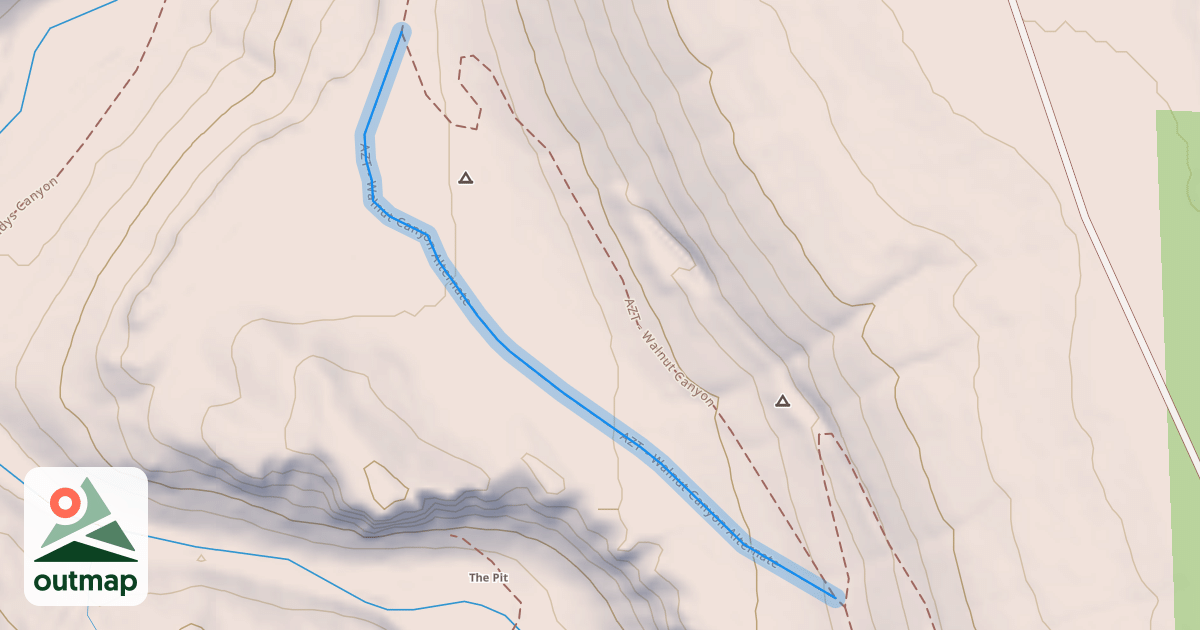 Map of AZT - Walnut Canyon Alternate