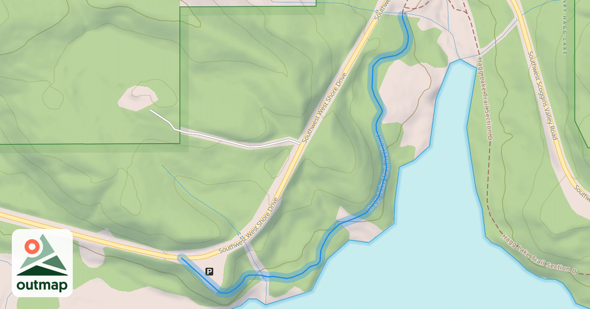Map of Hagg Lake Trail Section E