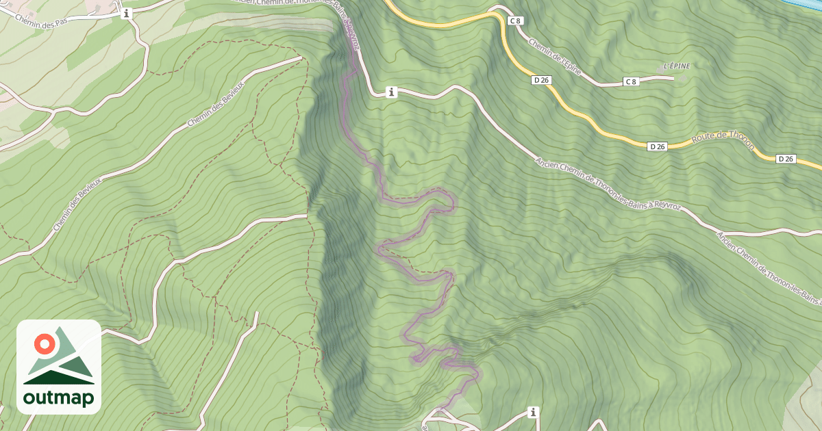 Map of Sentier de la Chapelle des Pas à la Montagne des Soeurs