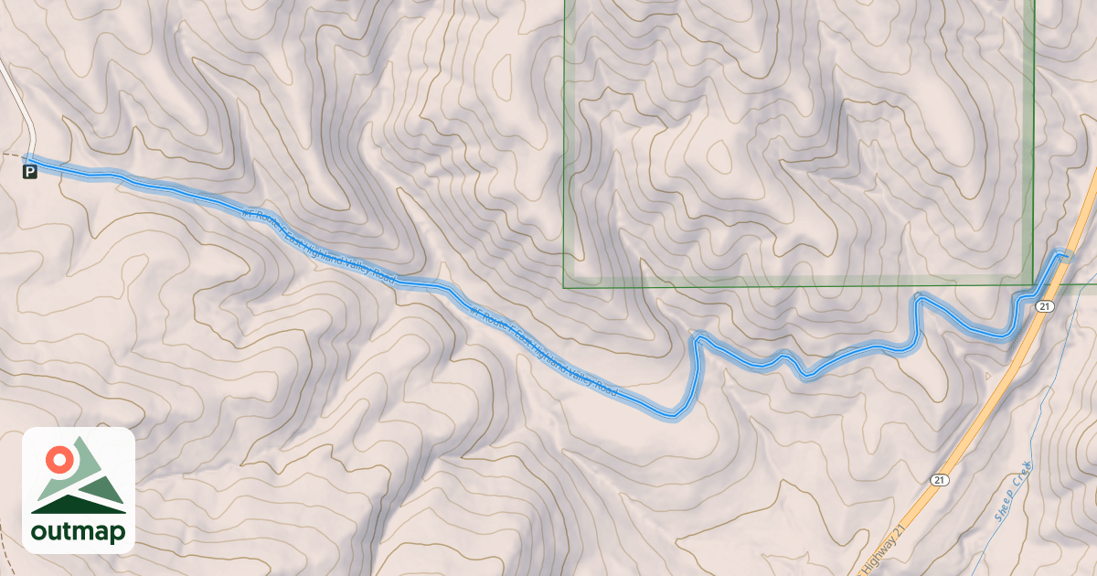 Map of #F Route F East Highland Valley Road