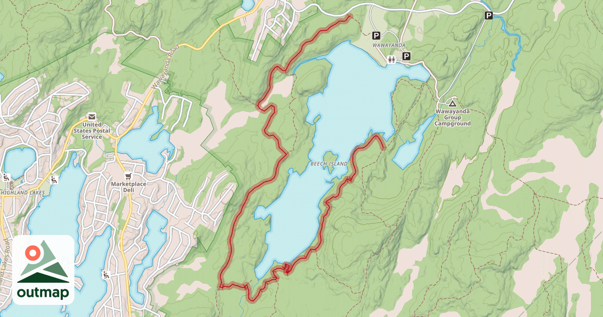 Map of Wawayanda Lake Loop