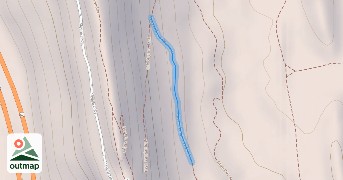 Map of Upper Bench Cut Trail