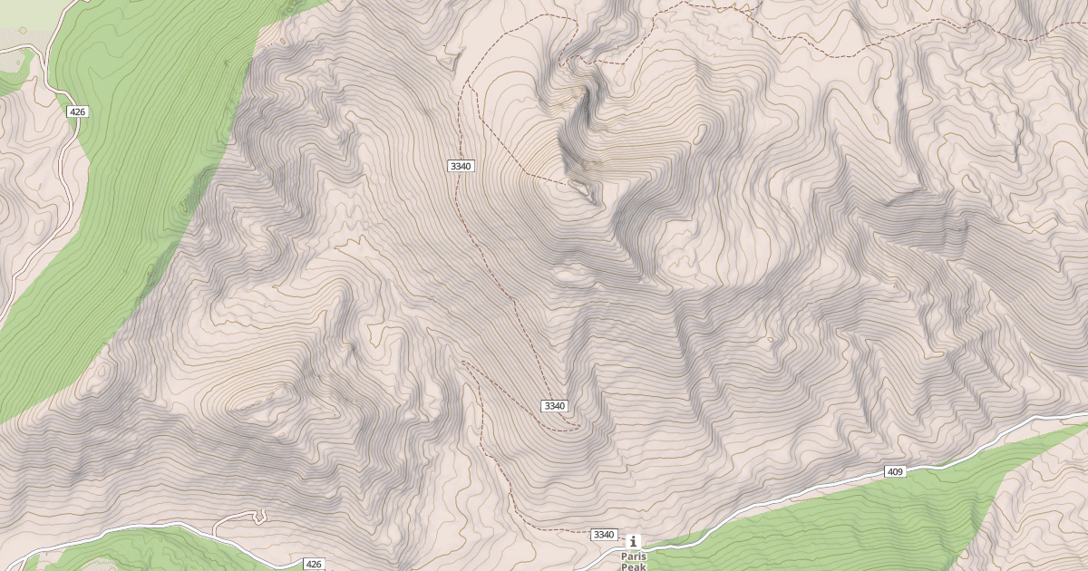 Map preview of Paris Peak