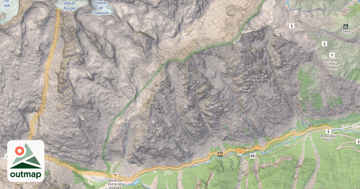 Map of Col du Riou Blanc — Pont des Places