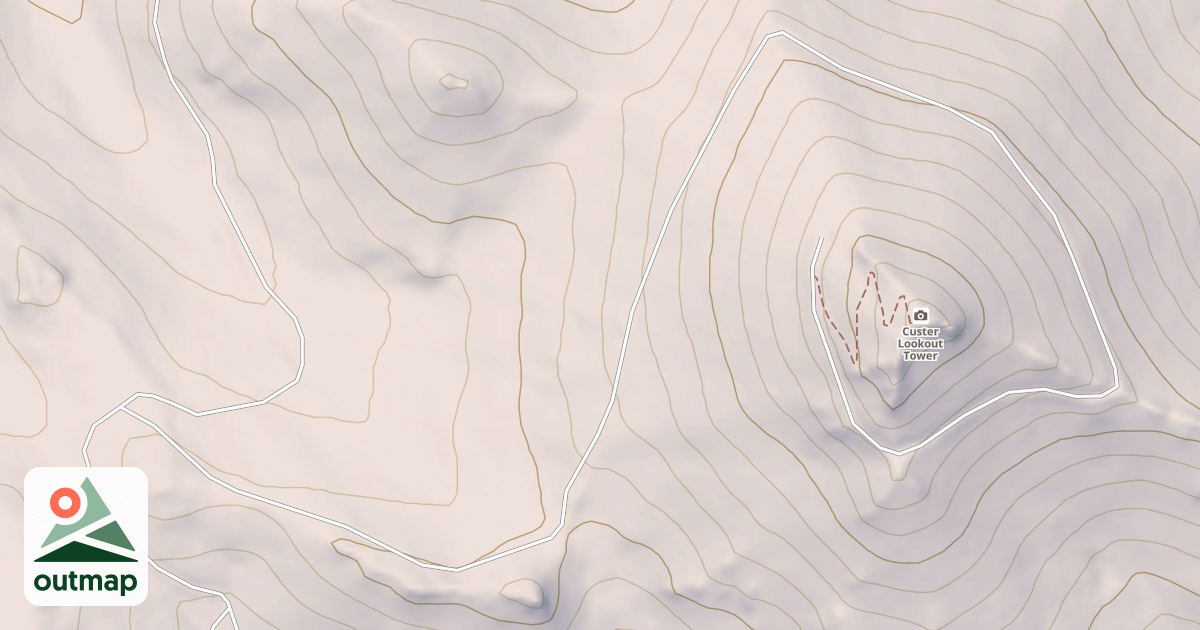 Map of CUSTER PEAK LOOKOUT