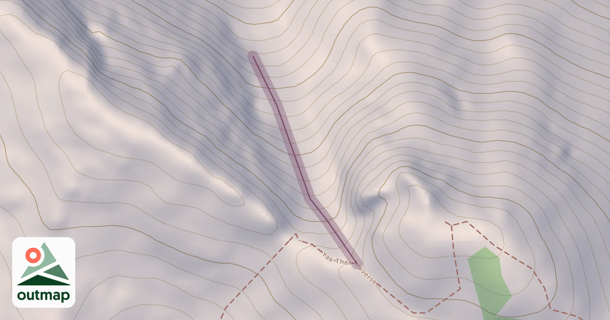 Map of North Face Couloir (Left Variation)